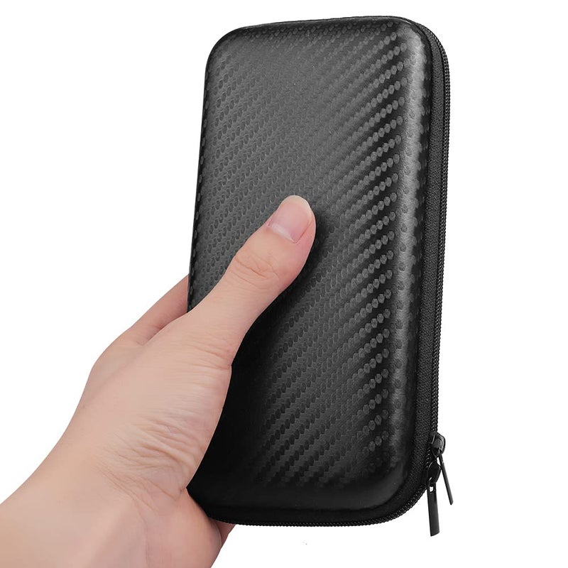 iMangoo Shockproof Carrying Charger Case Hard Protective EVA Impact Resistant Power Bank Pouch Small Electronics Organizer Cable Accessory Travel Essentials for Women  Size 6.5''x3.2''x1'' Fiber Black - Image 2